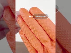 دستکش یکبار مصرف نارنجی نارنجی 8 میل نیتریل دستگیره الماس 100 عدد / جعبه