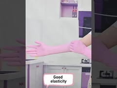 دستکش های نیترلی مصنوعی صورتی انعطاف پذیر و ماندگار دستکش های ایمنی نیترلی غیر تحریک کننده